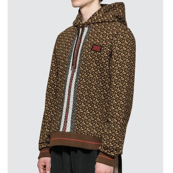 Burberry Brown Monogram Stripe Print Hoodie Size XS - Picture 4 of 13